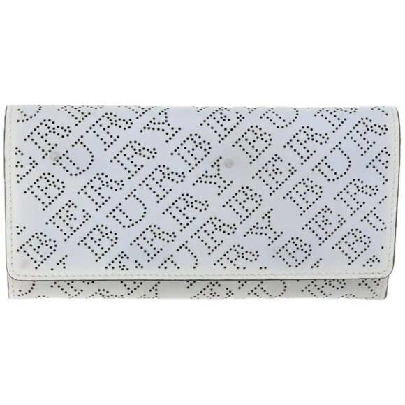 BURBERRY Long Wallet Leather White Auth - Picture 1 of 16